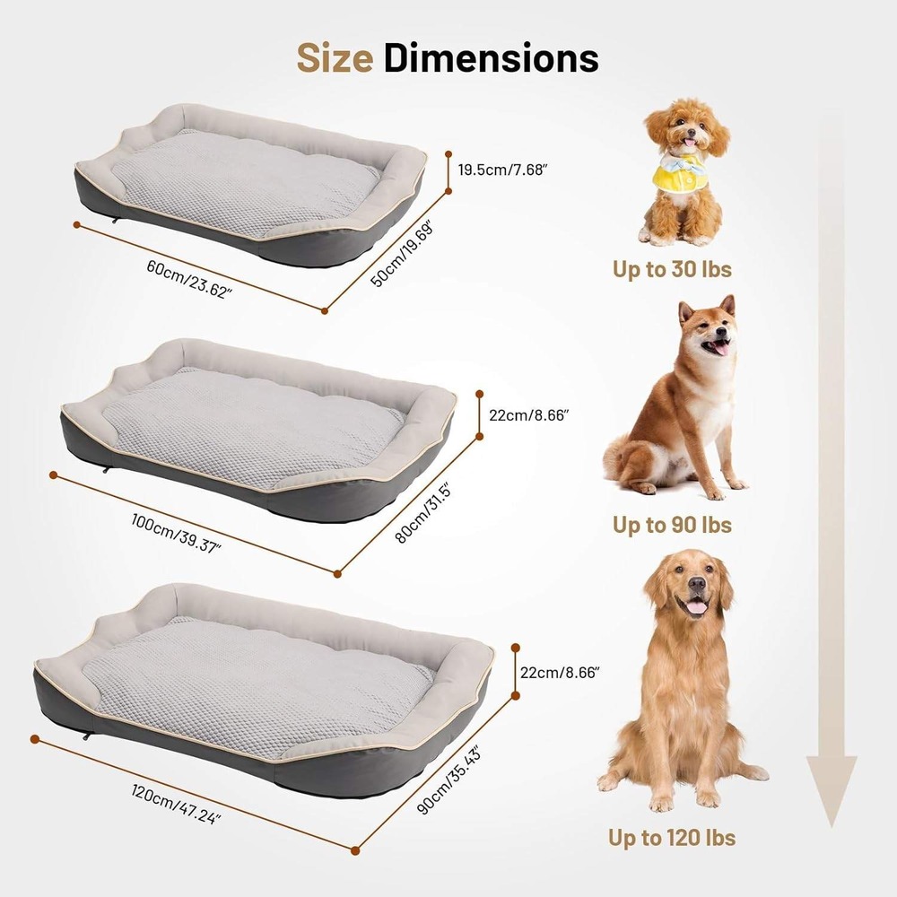 Premium Orthopedic Dog Bed Bolster Design Waterproof Washable- Size (24" x 29") - Picture 7 of 7